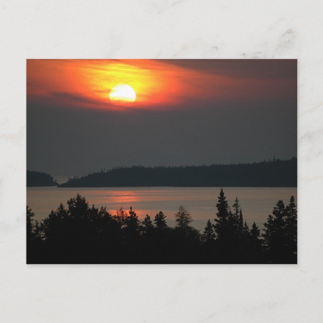 Carte Postale Coucher de soleil du lac Supérieur (Devant)