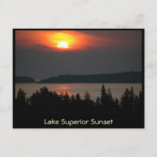 Carte Postale Coucher de soleil du lac Supérieur