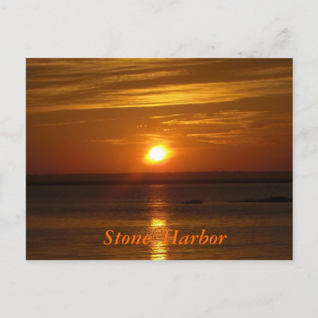 Carte Postale Coucher de soleil du port de pierre (Devant)