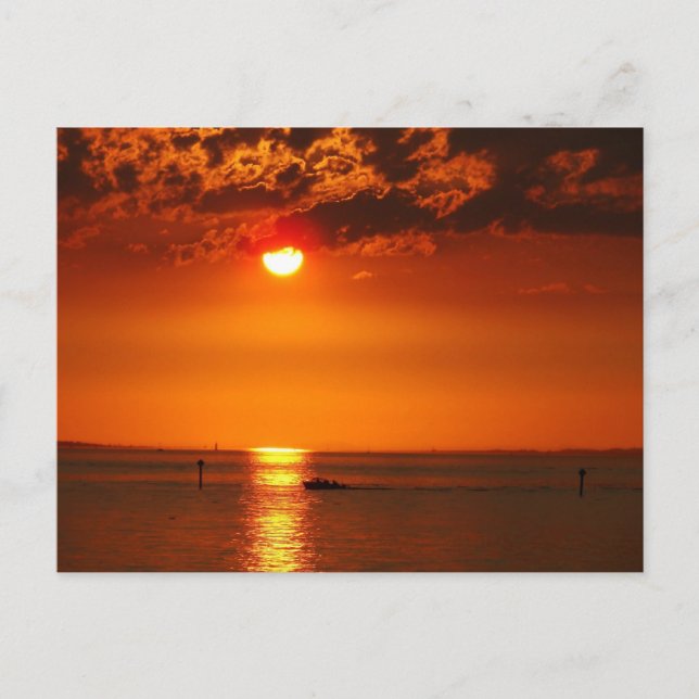 Carte Postale Coucher de soleil du Vorarlberg au lac de Constanc (Devant)