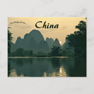 Carte Postale Coucher de soleil en Chine