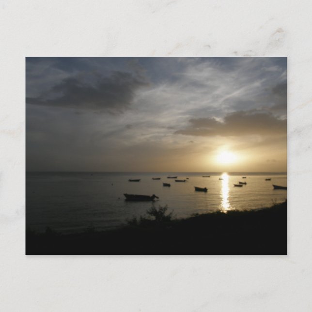 Carte Postale Coucher de soleil en Dominique (Devant)