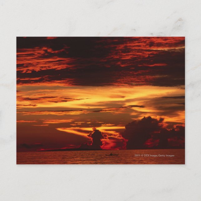 Carte Postale Coucher de soleil en mer (Devant)