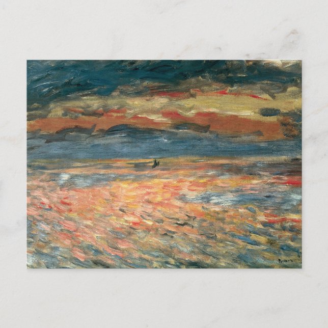 Carte Postale Coucher de soleil en mer par Pierre Renoir, Art Vi (Devant)