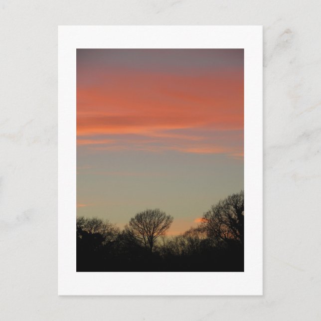 Carte Postale Coucher de soleil en milieu rural (hiver) : Cheshi (Devant)