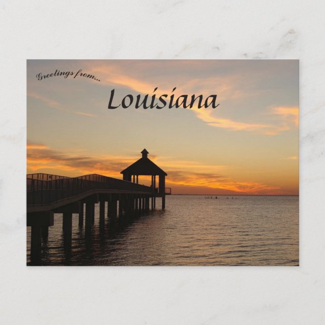 Carte Postale Coucher de soleil et Gazebo en Louisiane (Devant)