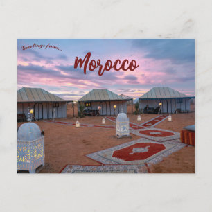 Carte Postale Coucher de soleil et maisons dans la province d'Er