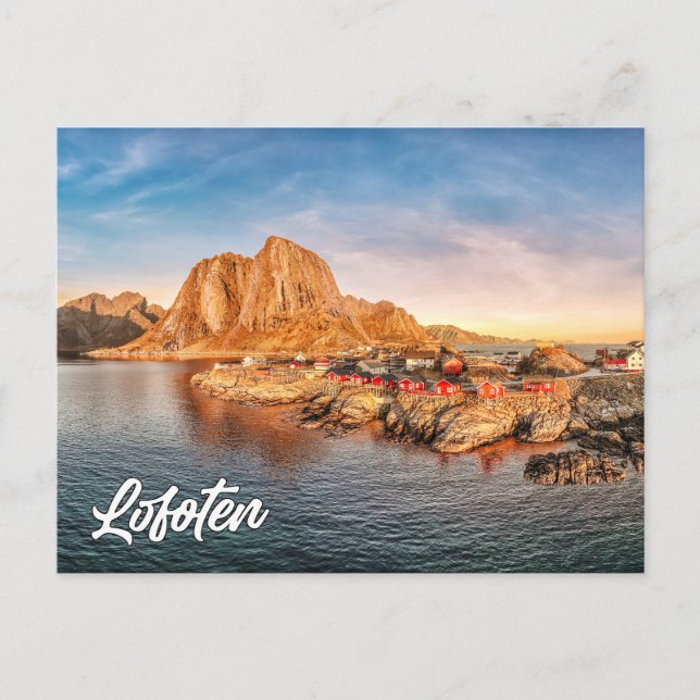 Carte Postale Coucher De Soleil Étonnant Sur Lofoten, Norvège (Devant)
