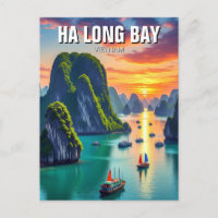 Coucher de soleil Ha Long Bay Vietnam