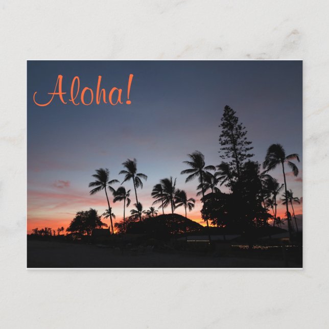 Carte postale - Coucher de soleil hawaïen (Devant)