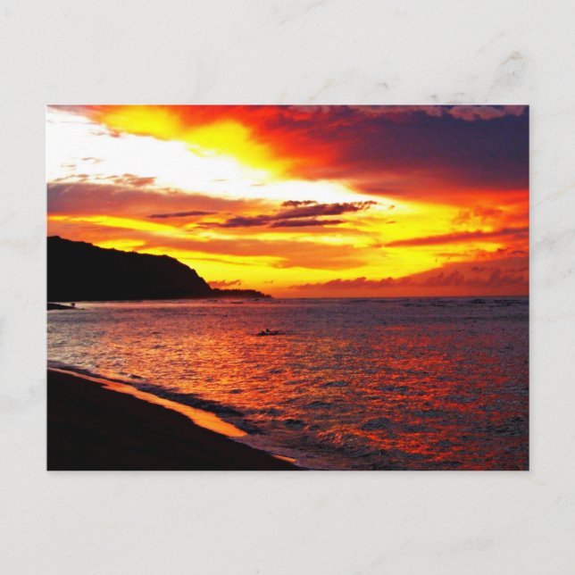 Carte Postale Coucher de soleil hawaïen (Devant)