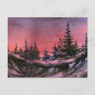 Carte postale "Coucher de soleil hivernal"