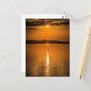 Carte Postale Coucher de soleil, Lac Balaton, Hongrie
