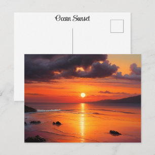 Carte Postale Coucher de soleil Lever de soleil Océan Vagues de 