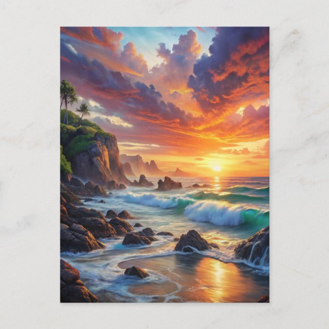 Carte Postale Coucher de soleil magnifique (Devant)