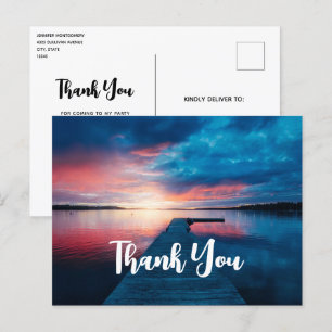 Carte Postale Coucher de soleil magnifique sur un lac calme Merc