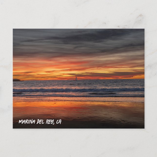 Carte Postale Coucher de soleil maximal - Marina Del Rey, CA (Devant)