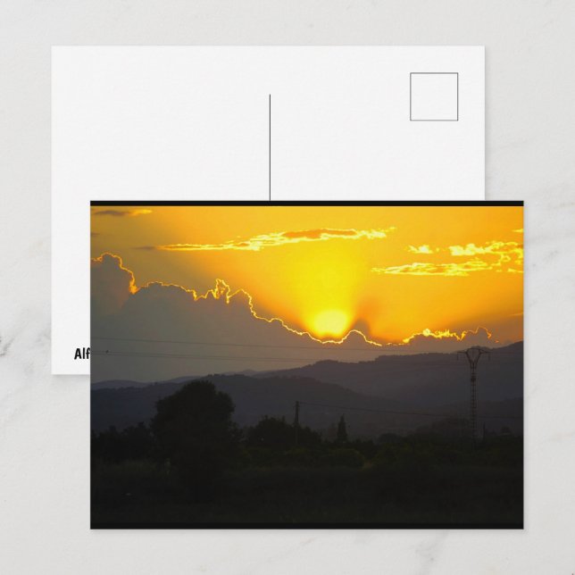 Carte Postale Coucher de soleil méditerranéen (Devant / Derrière)