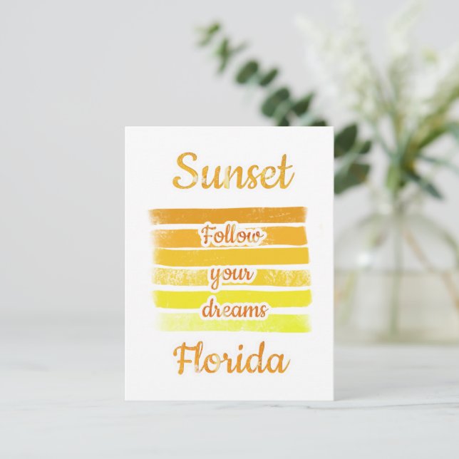 Carte Postale Coucher de soleil mignon en Floride   (Debout devant)