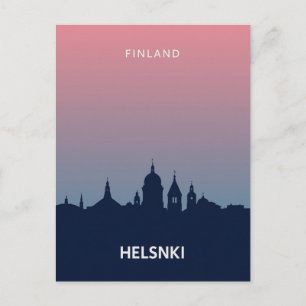 Carte Postale Coucher de soleil minimaliste à Helsinki en Finlan