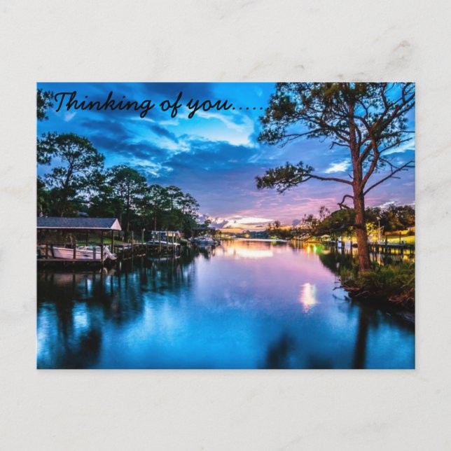 Carte Postale Coucher de soleil mythique coloré (Devant)