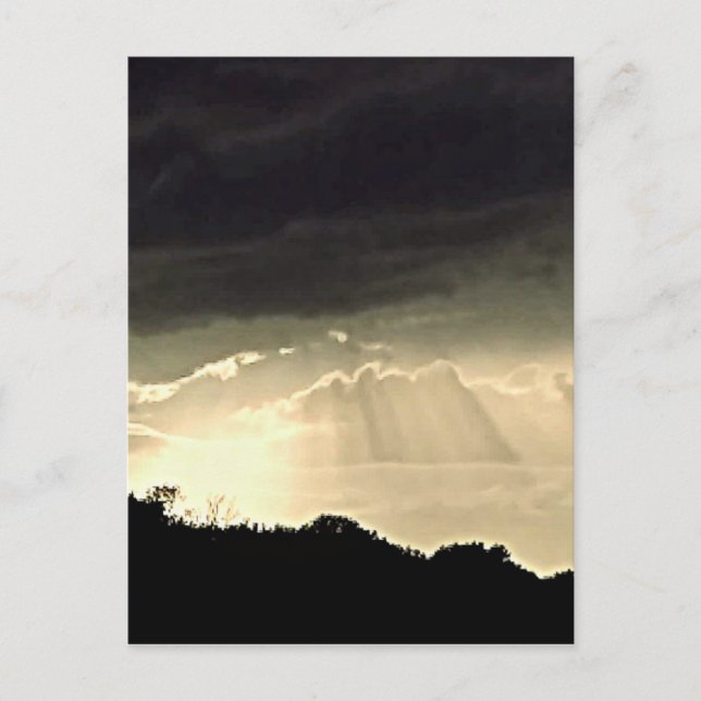 Carte Postale Coucher de soleil noir et blanc (Devant)