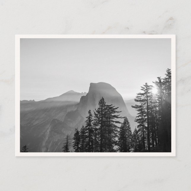 Carte Postale Coucher de soleil noir et blanc du parc national d (Devant)