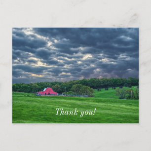 Carte Postale Coucher de soleil nuageux à la ferme Ozarks Merci