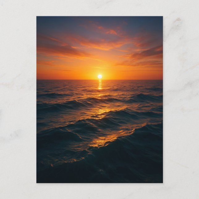 Carte Postale Coucher de soleil océanique cinématographique - Ar (Devant)