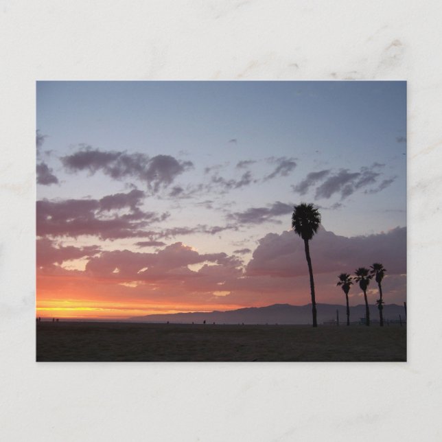 Carte Postale coucher de soleil : père Noël monica, ca (Devant)