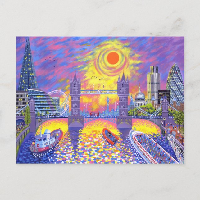 Carte Postale Coucher De Soleil : Piscine De Londres 2013 (Devant)