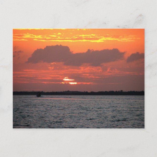 Carte Postale Coucher de soleil, Placencia, Belize (Devant)