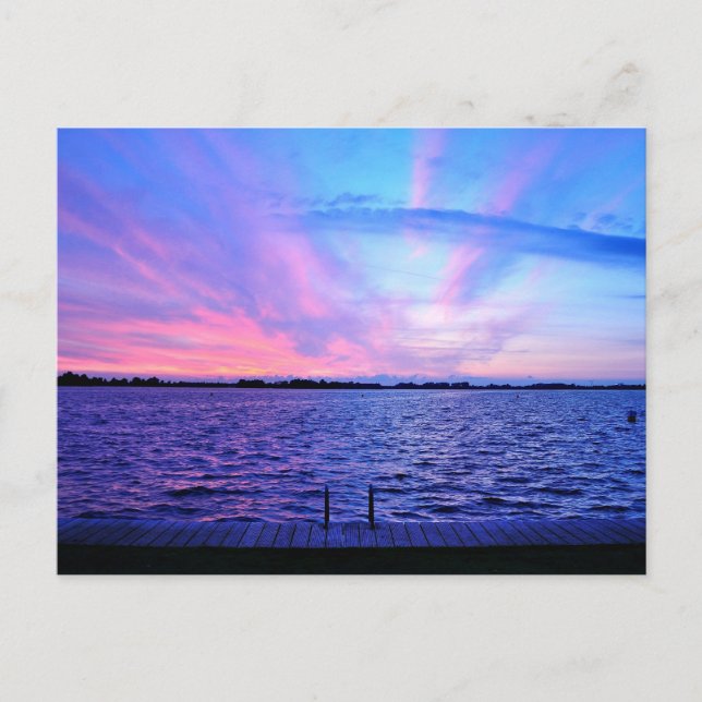Carte Postale Coucher de soleil psychédélique aux couleurs super (Devant)