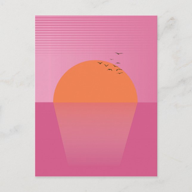 Carte Postale Coucher de soleil rétro (Devant)