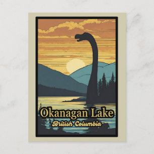Carte Postale Coucher de soleil rétrograde Ogopogo les années 70