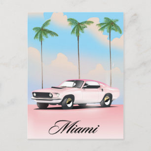 Carte Postale Coucher de soleil rose à Miami