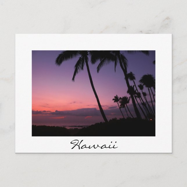 Carte Postale Coucher de soleil rose et violet blanc Hawaii cart (Devant)
