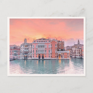 Carte Postale Coucher de soleil rose sur le Grand Canal Venise I