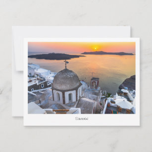 Carte postale Coucher de soleil Santorin, Grèce, î