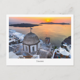 Carte postale Coucher de soleil Santorin, Grèce, î