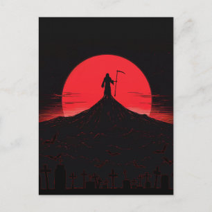Carte Postale Coucher de soleil silhouette de la Faucheuse