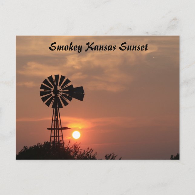 Carte Postale Coucher de soleil Smokey Kansas (Devant)