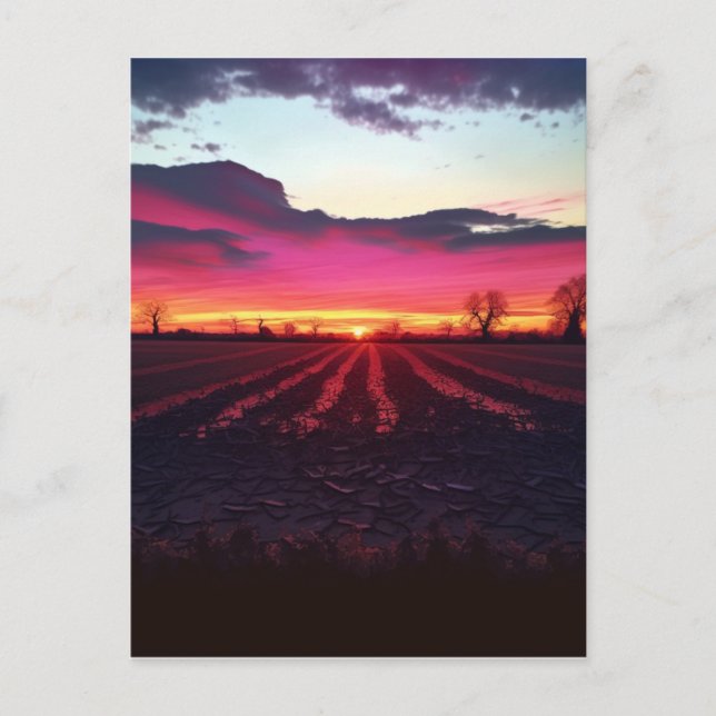 Carte Postale Coucher De Soleil Suffolk Avant Dusk (Devant)