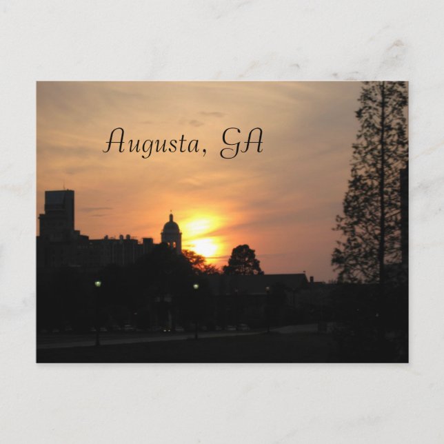 Carte Postale coucher de soleil sur augusta, Augusta, GA (Devant)
