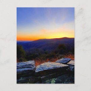 Carte Postale Coucher de soleil sur Blue Ridge Parkway
