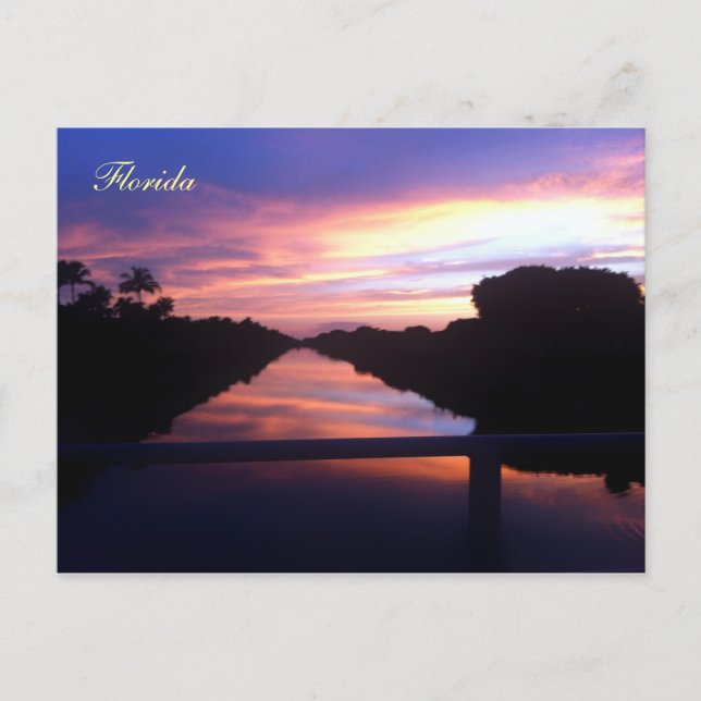 Carte Postale Coucher De Soleil Sur Canal (Devant)