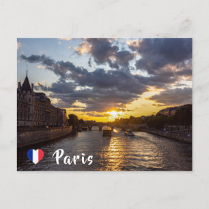 Carte Postale Coucher de soleil sur Conciergerie - Paris, France