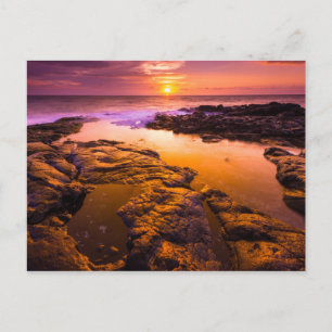 Carte Postale Coucher de soleil sur des bassins à marée, Hawaï