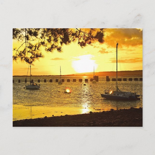 Carte Postale Coucher de soleil sur Hayling Island (Devant)
