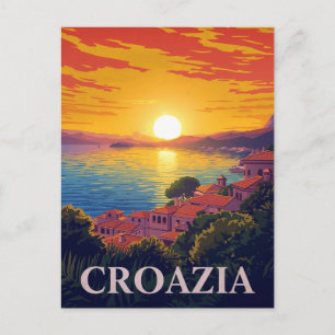 Carte Postale Coucher de soleil sur la côte adriatique Croatie